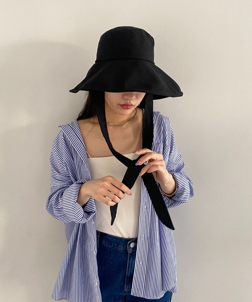 DISCOAT（ディスコート）の「リボン付ハット（ハット・レディース・ネイビー/アイボリー/ブラック・FREE）」の12枚目の写真