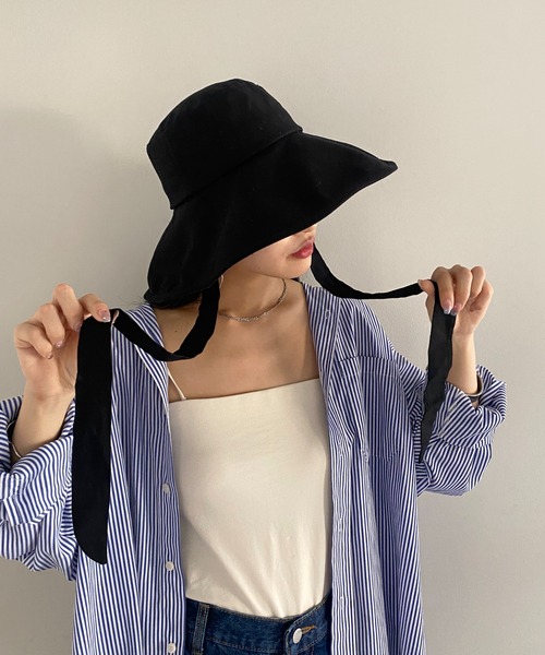 DISCOAT（ディスコート）の「リボン付ハット（ハット・レディース・ネイビー/アイボリー/ブラック・FREE）」の18枚目の写真