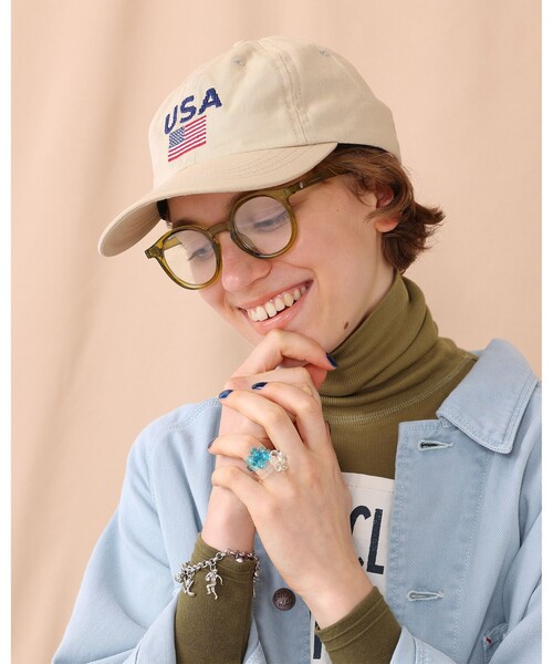 BEAMS BOY（ビームスボーイ）の「BEAMS BOY / フラワー クリア リング 2セット（リング・レディース・サックスブルー/ピンク/グリーン/イエロー・ONE SIZE）」の7枚目の写真