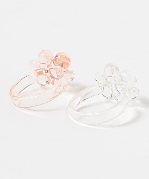 BEAMS BOY（ビームスボーイ）の「BEAMS BOY / フラワー クリア リング 2セット（リング・レディース・サックスブルー/ピンク/グリーン/イエロー・ONE SIZE）」の10枚目の写真