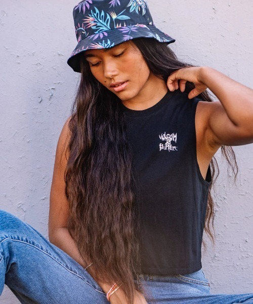 VOLCOM（ボルコム）の「PEPPER CROP TANK（タンクトップ・レディース・ブラック・SMALL/MEDIUM/X-SMALL）」の4枚目の写真