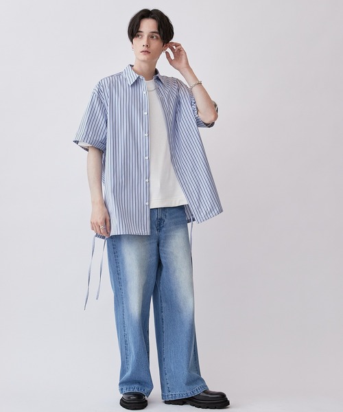 Lui's（ルイス）の「THOMAS MASON (トーマスメイソン) 半袖シャツ（シャツ/ブラウス・メンズ・ホワイト/ストライプ・M/S）」の11枚目の写真