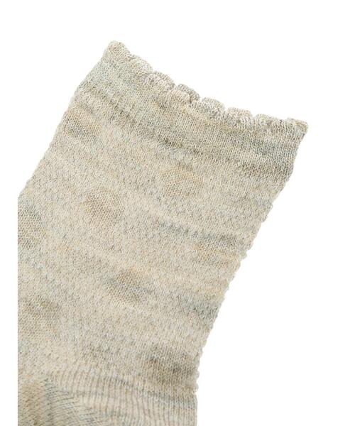 Samansa Mos2(サマンサ モスモス)の「ドットメッシュソックス(ソックス/靴下・レディース・ベージュ/キナリ/ブラック・F)」の5枚目の写真