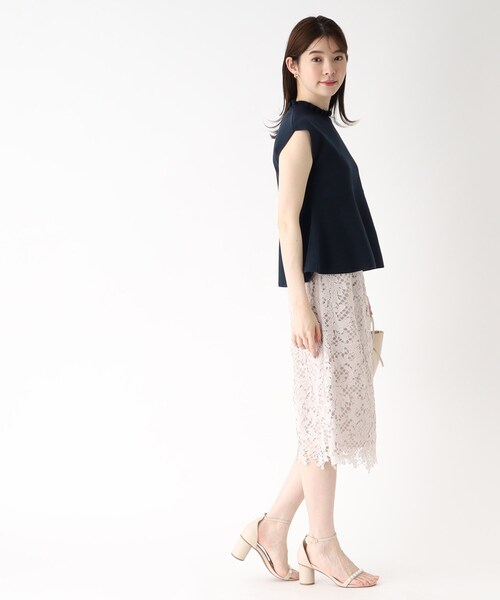 index（インデックス）の「◆オーガニックコットン バックシャンペプラムフェイクパールニット【UVケア・洗濯機で洗える】（ニット/セーター・レディース・レモンイエロー/ホワイト系/ブルー系7/ネイビー・36/38/40/42）」の19枚目の写真