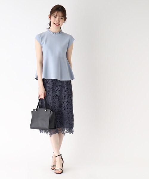 index（インデックス）の「◆オーガニックコットン バックシャンペプラムフェイクパールニット【UVケア・洗濯機で洗える】（ニット/セーター・レディース・レモンイエロー/ホワイト系/ブルー系7/ネイビー・36/38/40/42）」の22枚目の写真