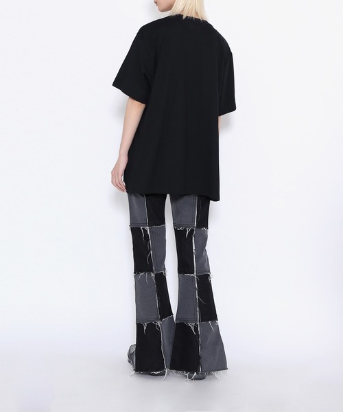 PUNYUS（プニュズ）の「バックロゴ刺繍Ｔシャツ（Tシャツ/カットソー・レディース・ブラック/ホワイト・3/4/2/1）」の8枚目の写真