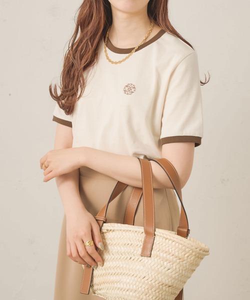 Ambre Neige（アンブルネージュ）の「アソートロゴ刺繍Ｔ／【WEB/EC限定商品】（Tシャツ/カットソー・レディース・アイボリー/オフホワイト・FREE）」の9枚目の写真