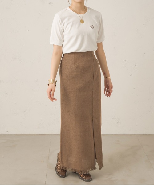 Ambre Neige（アンブルネージュ）の「アソートロゴ刺繍Ｔ／【WEB/EC限定商品】（Tシャツ/カットソー・レディース・アイボリー/オフホワイト・FREE）」の6枚目の写真