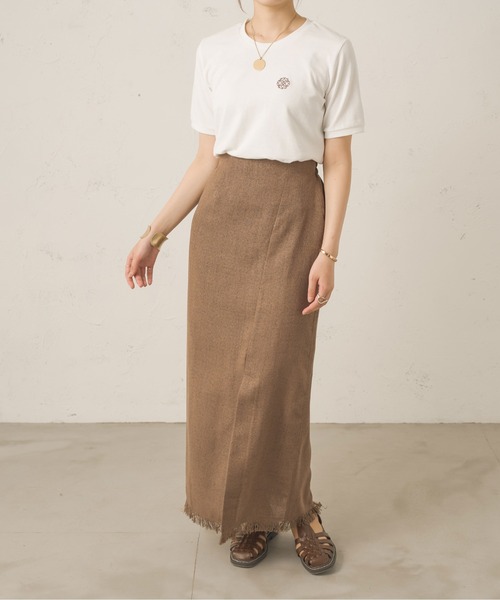Ambre Neige（アンブルネージュ）の「アソートロゴ刺繍Ｔ／【WEB/EC限定商品】（Tシャツ/カットソー・レディース・アイボリー/オフホワイト・FREE）」の7枚目の写真