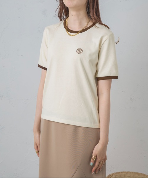 Ambre Neige（アンブルネージュ）の「アソートロゴ刺繍Ｔ／【WEB/EC限定商品】（Tシャツ/カットソー・レディース・アイボリー/オフホワイト・FREE）」の15枚目の写真