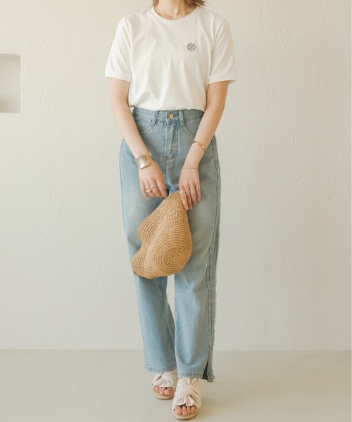 Ambre Neige（アンブルネージュ）の「アソートロゴ刺繍Ｔ／【WEB/EC限定商品】（Tシャツ/カットソー・レディース・アイボリー/オフホワイト・FREE）」の20枚目の写真