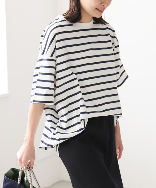 JOURNAL STANDARD(ジャーナルスタンダード)の「《追加》タックスウェットTシャツ(Tシャツ/カットソー・レディース・ホワイト/ブラック/ピンク/ダークブルー・FREE)」の4枚目の写真