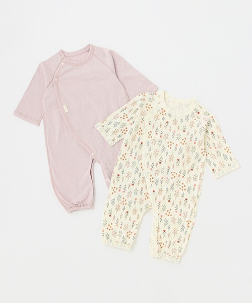 petit main（プティマイン）の「【オーガニック】2WAYオール2P（ロンパース・キッズ・ライトグリーン/ライトピンク/ピンク/ラベンダー・50-70cm）」の3枚目の写真