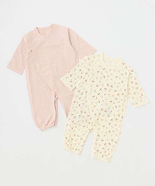 petit main（プティマイン）の「【オーガニック】2WAYオール2P（ロンパース・キッズ・ライトグリーン/ライトピンク/ピンク/ラベンダー・50-70cm）」の4枚目の写真