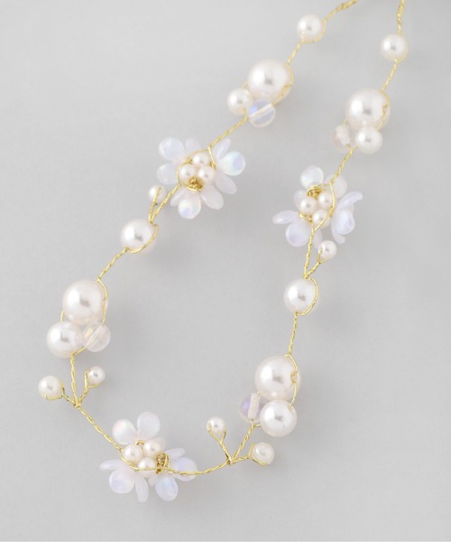 フラワー×パールバインヘッドドレス[hanayome]（その他ヘア 