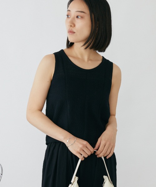 mebole（メボレ）の「アメスリカラーサマーニットタンクトップ（タンクトップ・レディース・グリーン/ライトグリーン/ホワイト/ブラック/グレー・FREE）」の7枚目の写真