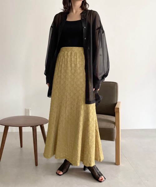 LOWRYS FARM（ローリーズファーム）の「シアーシャツデザインロングスリーブ　908911（シャツ/ブラウス・レディース・ブラック/ホワイト/ラベンダー/オフホワイト・FREE）」の14枚目の写真