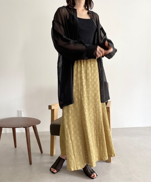 LOWRYS FARM（ローリーズファーム）の「シアーシャツデザインロングスリーブ　908911（シャツ/ブラウス・レディース・ブラック/ホワイト/ラベンダー/オフホワイト・FREE）」の15枚目の写真