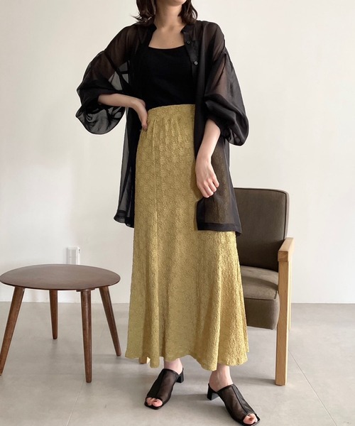 LOWRYS FARM（ローリーズファーム）の「シアーシャツデザインロングスリーブ　908911（シャツ/ブラウス・レディース・ブラック/ホワイト/ラベンダー/オフホワイト・FREE）」の17枚目の写真