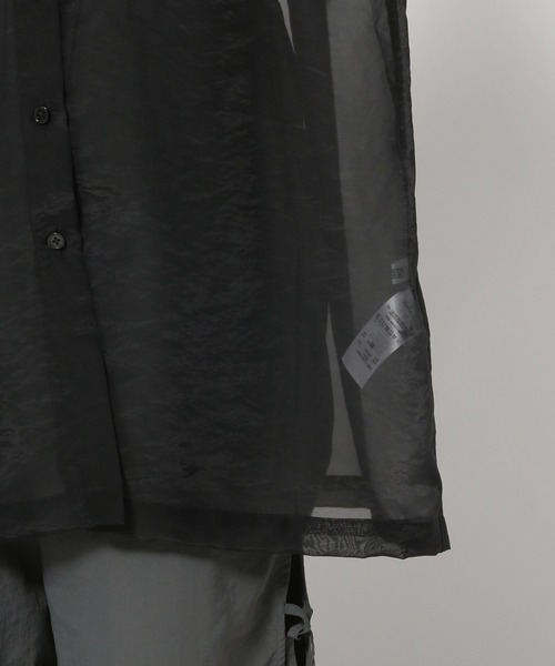 LOWRYS FARM（ローリーズファーム）の「シアーシャツデザインロングスリーブ　908911（シャツ/ブラウス・レディース・ブラック/ホワイト/ラベンダー/オフホワイト・FREE）」の6枚目の写真