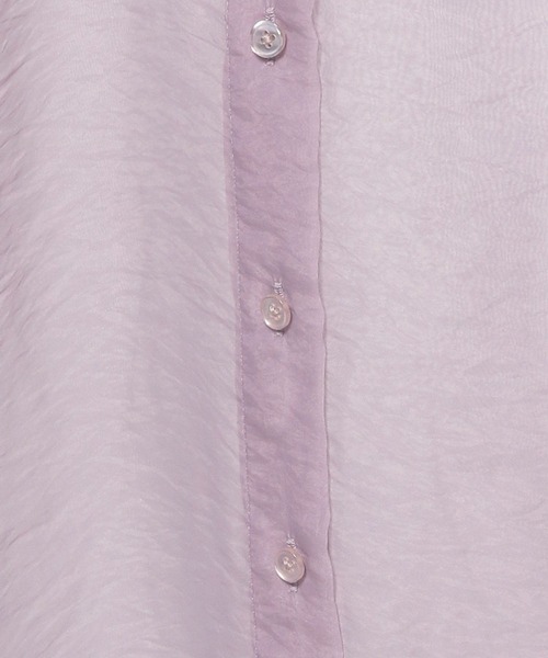 LOWRYS FARM（ローリーズファーム）の「シアーシャツデザインロングスリーブ　908911（シャツ/ブラウス・レディース・ブラック/ホワイト/ラベンダー/オフホワイト・FREE）」の9枚目の写真