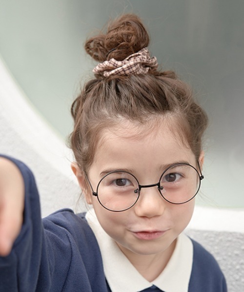 Lycee mine（リセマイン）の「くまタグチェックシュシュ（その他ヘアアクセサリー・キッズ・ダークブラウン/ベージュ・フリー）」の2枚目の写真