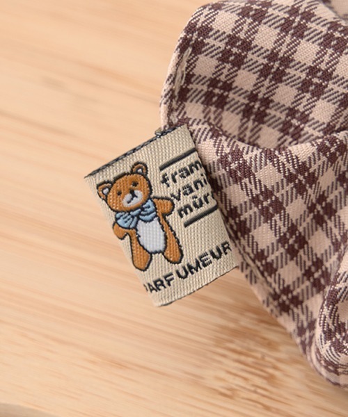 Lycee mine（リセマイン）の「くまタグチェックシュシュ（その他ヘアアクセサリー・キッズ・ダークブラウン/ベージュ・フリー）」の3枚目の写真