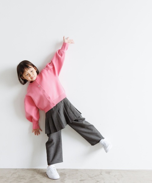 LOWRYS FARM（ローリーズファーム）の「ＢＩＧパフカーデロングスリーブ　960975（カーディガン/ボレロ・キッズ・ブラック/ピンク/グリーン・110cm/120cm/130cm/140cm/150cm）」の4枚目の写真