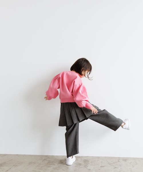 LOWRYS FARM（ローリーズファーム）の「ＢＩＧパフカーデロングスリーブ　960975（カーディガン/ボレロ・キッズ・ブラック/ピンク/グリーン・110cm/120cm/130cm/140cm/150cm）」の8枚目の写真