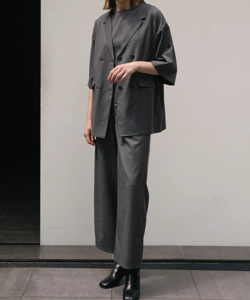 WILLFULLY（ウィルフリー）の「sharkskin deformation sleeve middle JK（テーラードジャケット・レディース・ブラウン系/チャコール・FREE）」の18枚目の写真