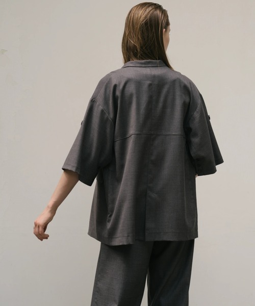 WILLFULLY（ウィルフリー）の「sharkskin deformation sleeve middle JK（テーラードジャケット・レディース・ブラウン系/チャコール・FREE）」の7枚目の写真