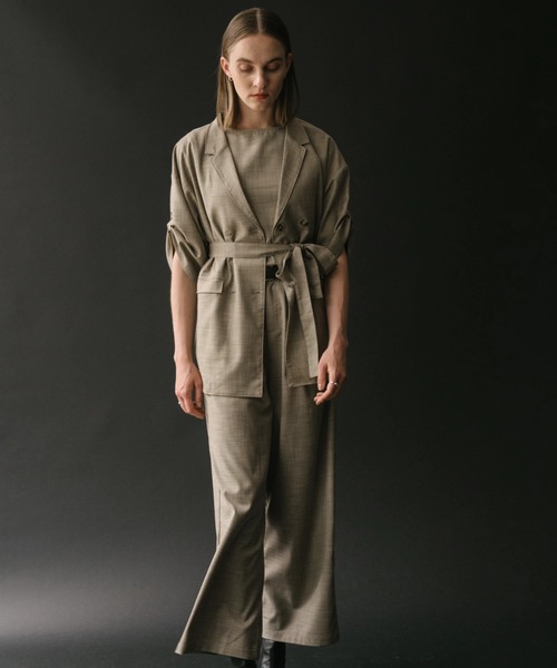 WILLFULLY（ウィルフリー）の「sharkskin deformation sleeve middle JK（テーラードジャケット・レディース・ブラウン系/チャコール・FREE）」の8枚目の写真