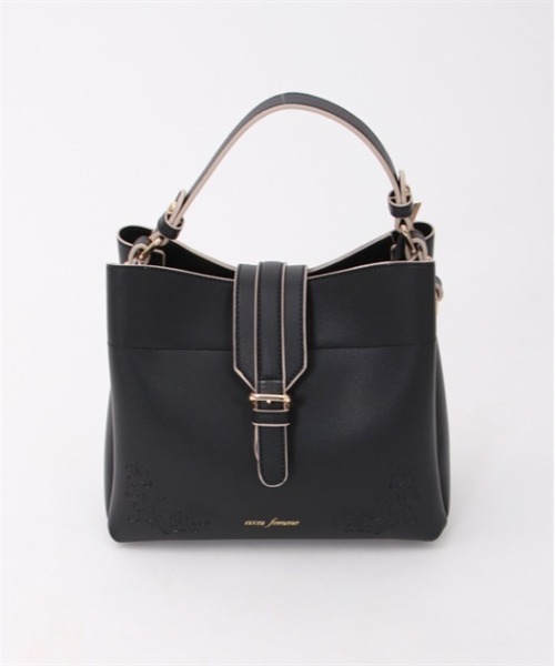 axes femme(アクシーズファム)の「ベルトデザイン型押しバッグ(ハンドバッグ・レディース・ブラック/ブルーグリーン/グレイッシュベージュ・FREE)」の21枚目の写真