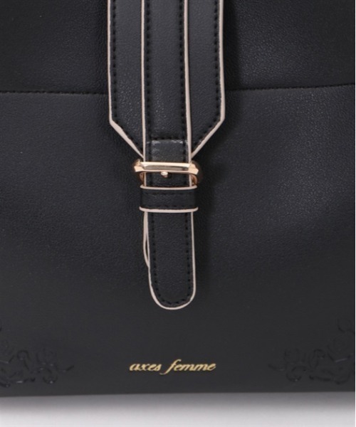 axes femme(アクシーズファム)の「ベルトデザイン型押しバッグ(ハンドバッグ・レディース・ブラック/ブルーグリーン/グレイッシュベージュ・FREE)」の11枚目の写真