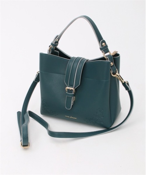 axes femme(アクシーズファム)の「ベルトデザイン型押しバッグ(ハンドバッグ・レディース・ブラック/ブルーグリーン/グレイッシュベージュ・FREE)」の7枚目の写真