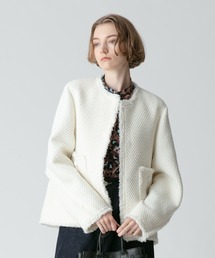 allureville（アルアバイル）の「ジオリカハニカムツィードフリンジジャケット（ノーカラージャケット・レディース）」