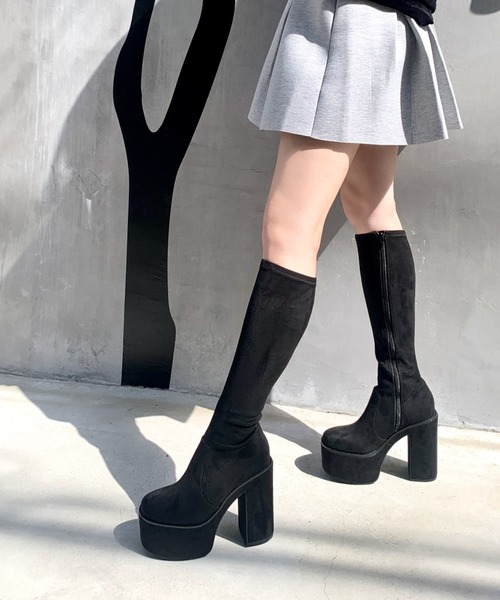 R&E】厚底ロングブーツ（ブーツ）｜R&E（アールアンドイー）の