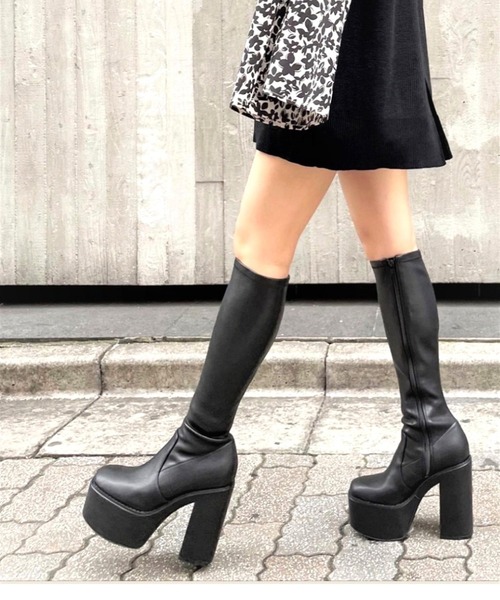 R&E】厚底ロングブーツ（ブーツ）｜R&E（アールアンドイー）の