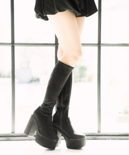 R&E】厚底ロングブーツ（ブーツ）｜R&E（アールアンドイー）の