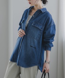 予約商品】レディースのシャツ/ブラウス（デニム）ファッション