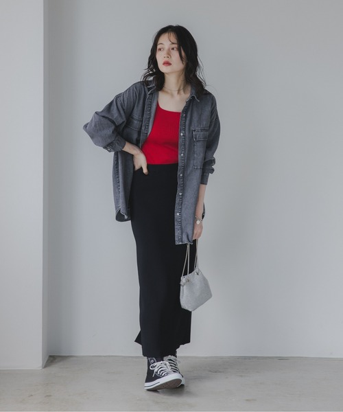 210nouve（トゥージュヌーブ）の「デニム オーバーサイズ シャツ ジャケット（シャツ/ブラウス・レディース・グレー/ブルー/ネイビー/ホワイト系その他/ブルー系その他/ダークインディゴブルー/ライトインディゴブルー/グレー系/ブルー系/ブルー系1・FREE）」の11枚目の写真