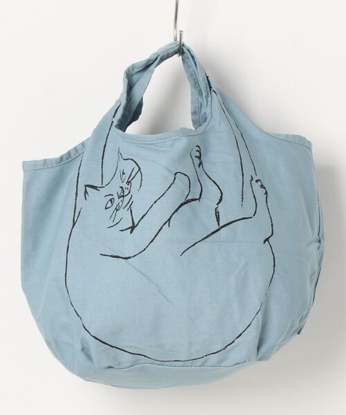 ROOTOTE(ルートート)の「ルートート/コットン ねこ柄 折りたたみ エコバッグ ミニ NA.ルーショッパーミニ.マルシェーC(エコバッグ/サブバッグ・レディース・ベージュ系その他/アイボリー/ブルー系その他・FREE)」の14枚目の写真