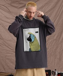 オーバーサイズ グラフィックプリント長袖Tシャツカットソー
