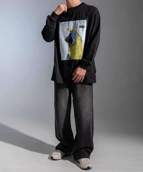 Ressaca（レサーカ）の「オーバーサイズ グラフィックプリント長袖Tシャツカットソー（Tシャツ/カットソー・メンズ・チャコールグレー/ブラック/グレー/ホワイト・M/L/XL）」の6枚目の写真