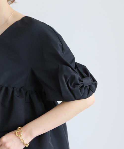 「NINA RICCI」タフタ ミニワンピース プリーツ入り with PUJI / 旧約 ロリィタドレス ワンピース、ジャケット