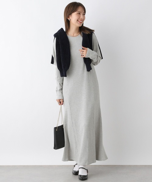 LEPSIM(レプシィム)の「ワッフルマーメイドワンピース 961517(ワンピース・レディース・グレー/ブラック/アイボリー・FREE)」の3枚目の写真