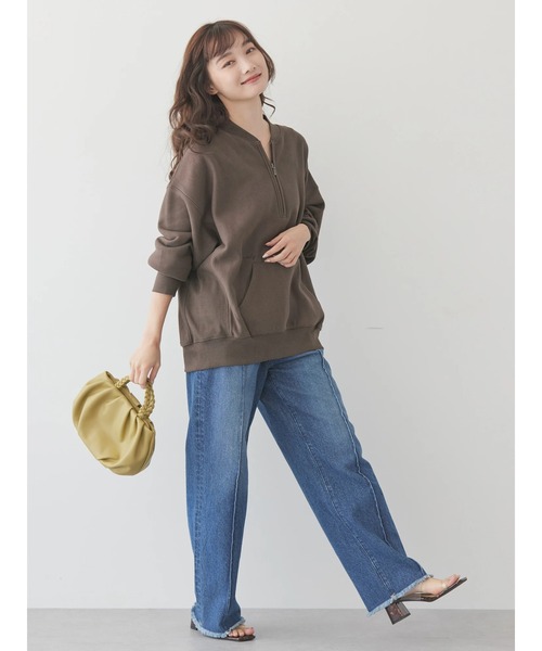 AMERICAN HOLIC（アメリカンホリック）の「ハーフZIP裏毛プルオーバー（Tシャツ/カットソー・レディース・ブラウン/ネイビー/ピンク系その他2/アイボリー・L/M）」の9枚目の写真