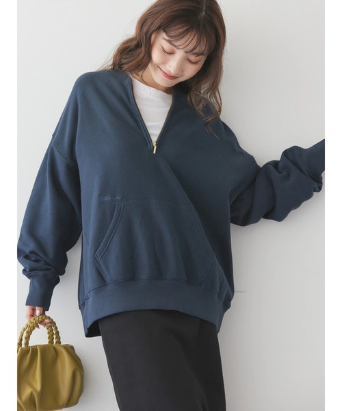 AMERICAN HOLIC（アメリカンホリック）の「ハーフZIP裏毛プルオーバー（Tシャツ/カットソー・レディース・ブラウン/ネイビー/ピンク系その他2/アイボリー・L/M）」の11枚目の写真