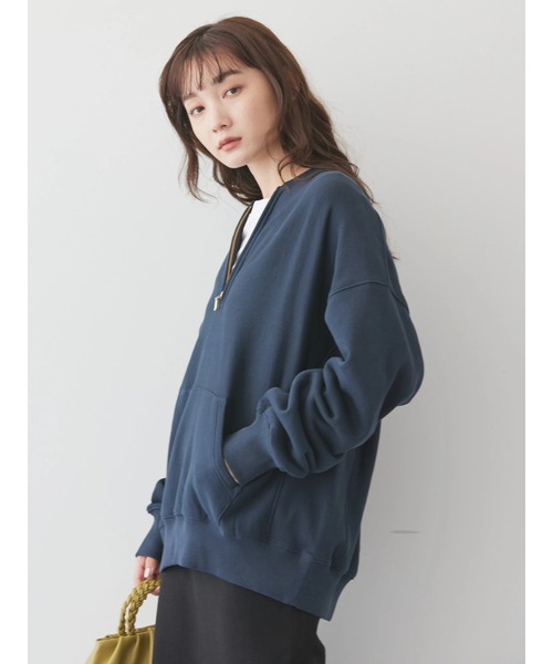 AMERICAN HOLIC（アメリカンホリック）の「ハーフZIP裏毛プルオーバー（Tシャツ/カットソー・レディース・ブラウン/ネイビー/ピンク系その他2/アイボリー・L/M）」の13枚目の写真