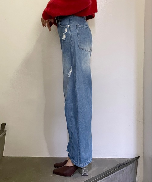 one way(ワンウェイ)の「【 サイズ展開 】カーブデニム(デニムパンツ・レディース・ブルー/ダークブルー・SMALL/MEDIUM)」の6枚目の写真